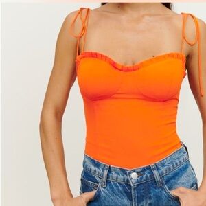 Reformation Novena top Orange Size 4